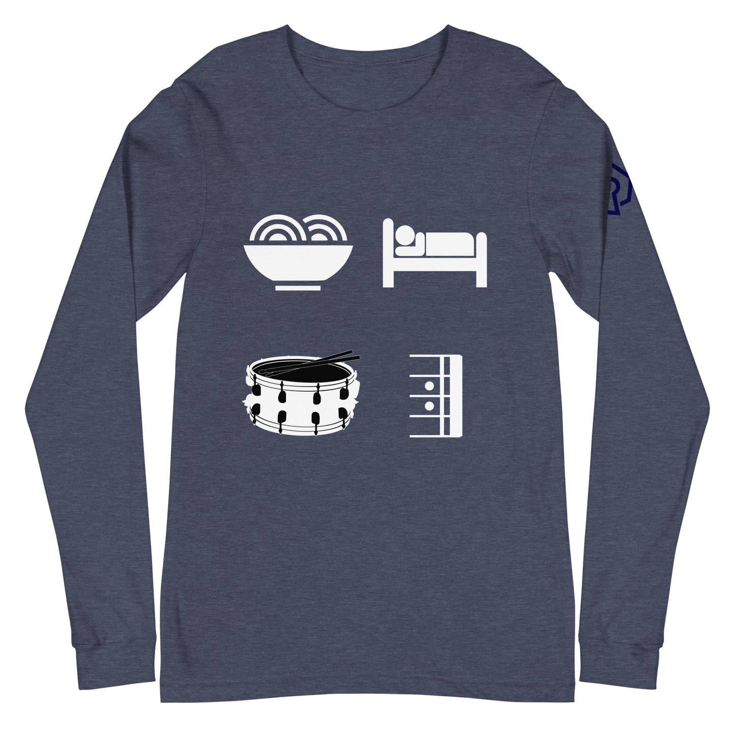 Eat, Sleep, Drum, Repeat Long Sleeve Tee (Unisex)