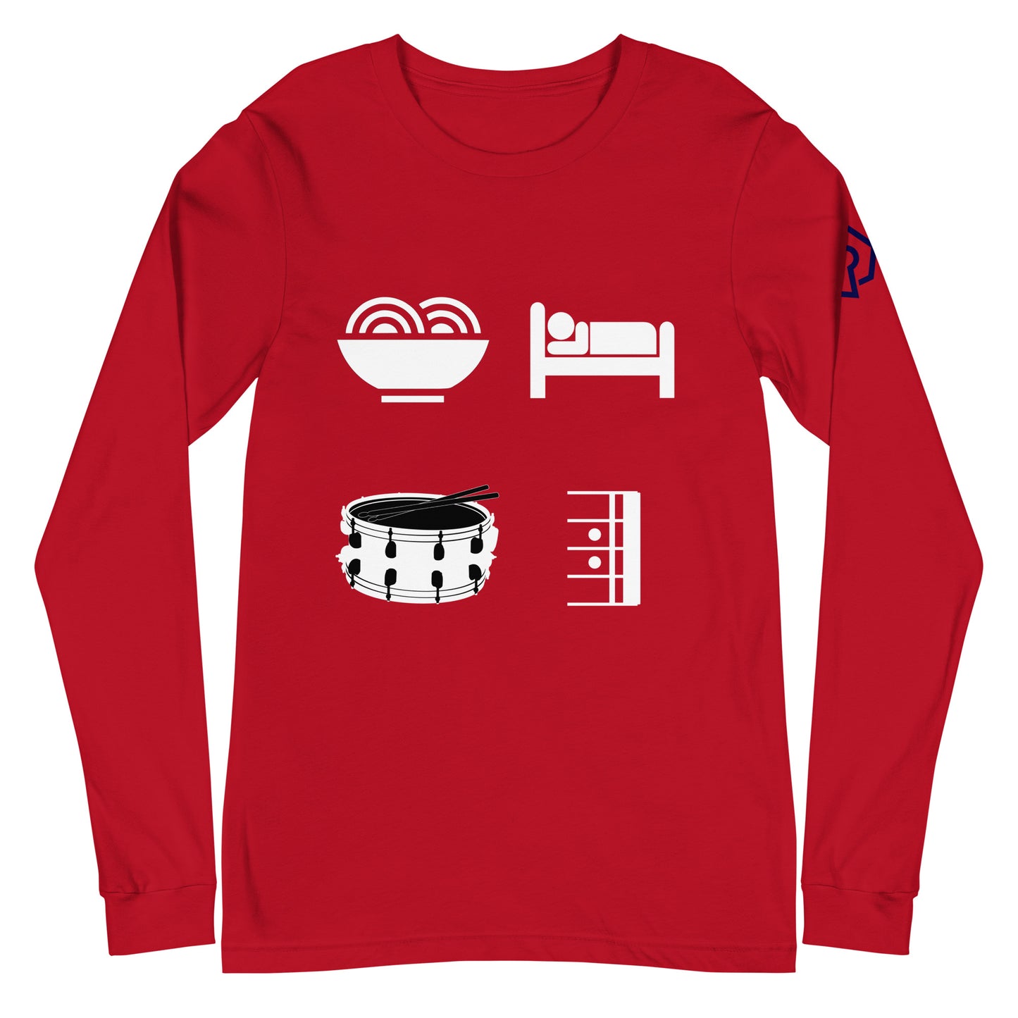 Eat, Sleep, Drum, Repeat Long Sleeve Tee (Unisex)