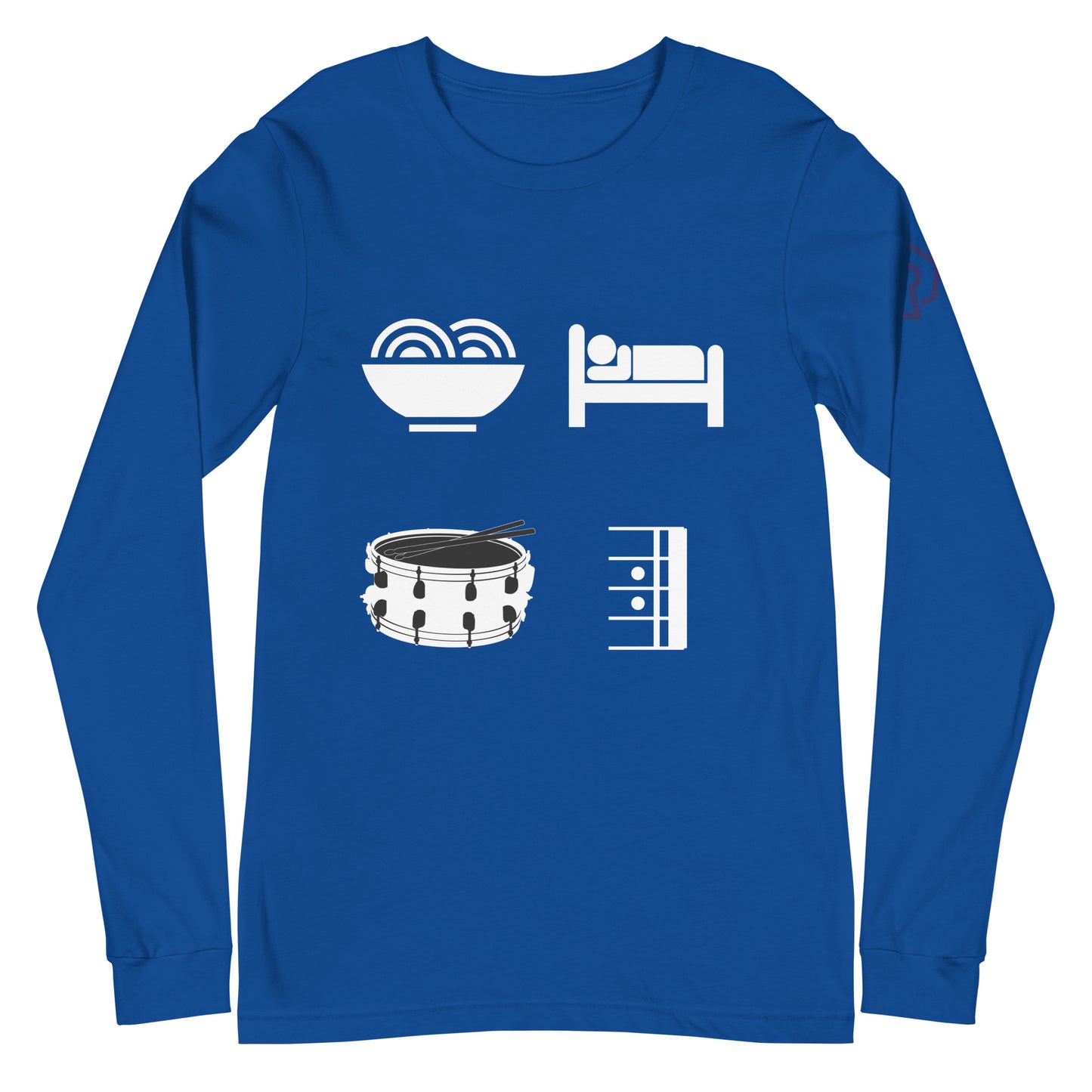 Eat, Sleep, Drum, Repeat Long Sleeve Tee (Unisex)